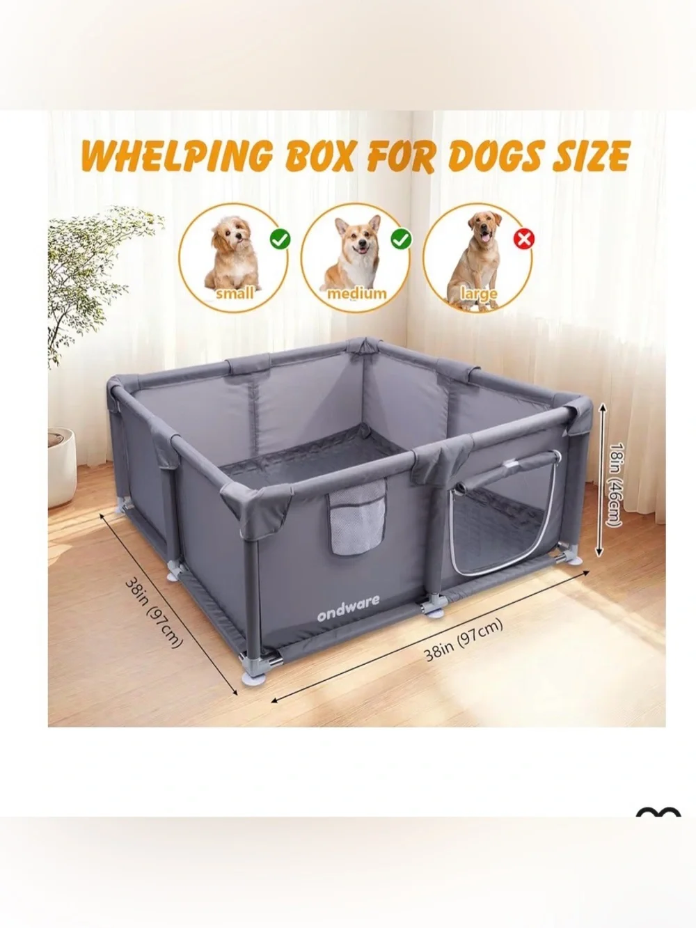 Puppy PlayPen, 28×28×15 in Dog Play Pen Indoors,Small Animals
